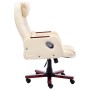 Silla de oficina de cuero sintético crema