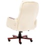 Silla de oficina de cuero sintético crema