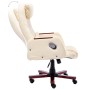 Silla de oficina de cuero sintético crema