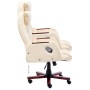 Silla de oficina de cuero sintético crema