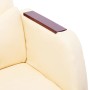 Silla de oficina de cuero sintético crema