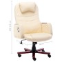Silla de oficina de cuero sintético crema