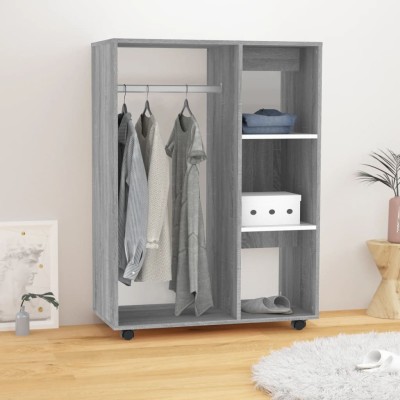 Armario madera contrachapada gris Sonoma 80x40x110 cm