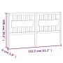 Cabecero de cama madera maciza de pino blanco 155,5x4x100 cm
