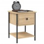 Mesita noche 2 uds madera ingeniería roble Sonoma 34x35,5x45 cm