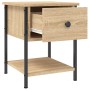 Mesita noche 2 uds madera ingeniería roble Sonoma 34x35,5x45 cm