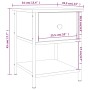 Mesita de noche madera de ingeniería marrón roble 34x35,5x45 cm