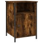 Mesitas noche 2 uds madera contrachapada roble humo 40x42x60 cm