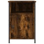 Mesitas noche 2 uds madera contrachapada roble humo 40x42x60 cm