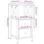 Mesita de noche madera de ingeniería roble ahumado 34x35,5x70cm