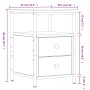 Mesita de noche madera de ingeniería roble ahumado 34x35,5x50cm