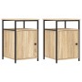 Mesitas noche 2 uds madera contrachapada color roble 40x42x60cm