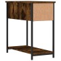 Mesita de noche madera de ingeniería roble ahumado 30x60x60 cm