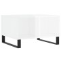 Mesa de centro madera contrachapada blanco brillo 60x50x36,5 cm