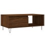 Mesa de centro madera contrachapada marrón roble 90x50x36,5 cm