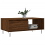 Mesa de centro madera contrachapada marrón roble 90x50x36,5 cm