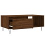 Mesa de centro madera contrachapada marrón roble 90x50x36,5 cm