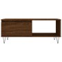 Mesa de centro madera contrachapada marrón roble 90x50x36,5 cm