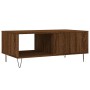 Mesa de centro madera contrachapada marrón roble 90x50x36,5 cm