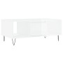 Mesa de centro madera contrachapada blanco brillo 90x50x36,5 cm