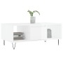 Mesa de centro madera contrachapada blanco brillo 90x50x36,5 cm