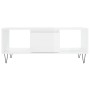 Mesa de centro madera contrachapada blanco brillo 90x50x36,5 cm