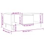 Mesa de centro madera contrachapada blanco brillo 90x50x36,5 cm
