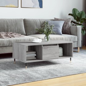 Mesa de centro madera contrachapada gris Sonoma 90x50x36,5 cm