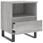 Mesita de noche 2 uds madera ingeniería gris Sonoma 40x35x50 cm