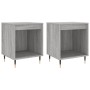Mesita de noche 2 uds madera ingeniería gris Sonoma 40x35x50 cm