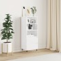Aparador alto madera contrachapada blanco brillo 40x36x110 cm