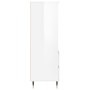 Aparador alto madera contrachapada blanco brillo 40x36x110 cm