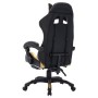 Silla gaming con luces LED RGB cuero sintético dorado y negro