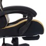 Silla gaming con luces LED RGB cuero sintético dorado y negro