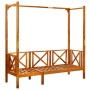 Banco de jardín con toldo madera maciza de acacia