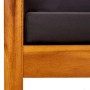 Banco de jardín con toldo madera maciza de acacia