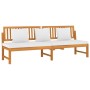 vidaxL Sofá cama con cojín madera maciza acacia crema 200x60x75 cm