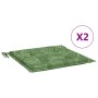 Cojines de silla 2 uds tela estampado de hojas 40x40x3 cm
