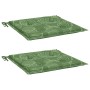 Cojines de silla 2 uds tela estampado de hojas 40x40x3 cm