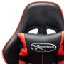 Silla de gaming con reposapiés cuero sintético negro y rojo