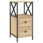 Mesita de noche madera de ingeniería roble Sonoma 34x35,5x70 cm