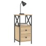 Mesita de noche madera de ingeniería roble Sonoma 34x35,5x70 cm