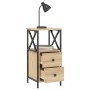Mesita de noche madera de ingeniería roble Sonoma 34x35,5x70 cm