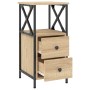 Mesita de noche madera de ingeniería roble Sonoma 34x35,5x70 cm