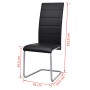 Sillas de comedor voladizas 4 unidades cuero sintético negro