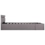 Cama canapé hidráulica almacenaje LED tela gris topo 140x200 cm