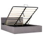 Cama canapé hidráulica almacenaje LED tela gris topo 140x200 cm