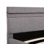 Cama canapé hidráulica almacenaje LED tela gris topo 140x200 cm