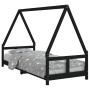 Estructura de cama para niños madera de pino negro 80x200 cm