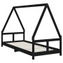 Estructura de cama para niños madera de pino negro 80x200 cm